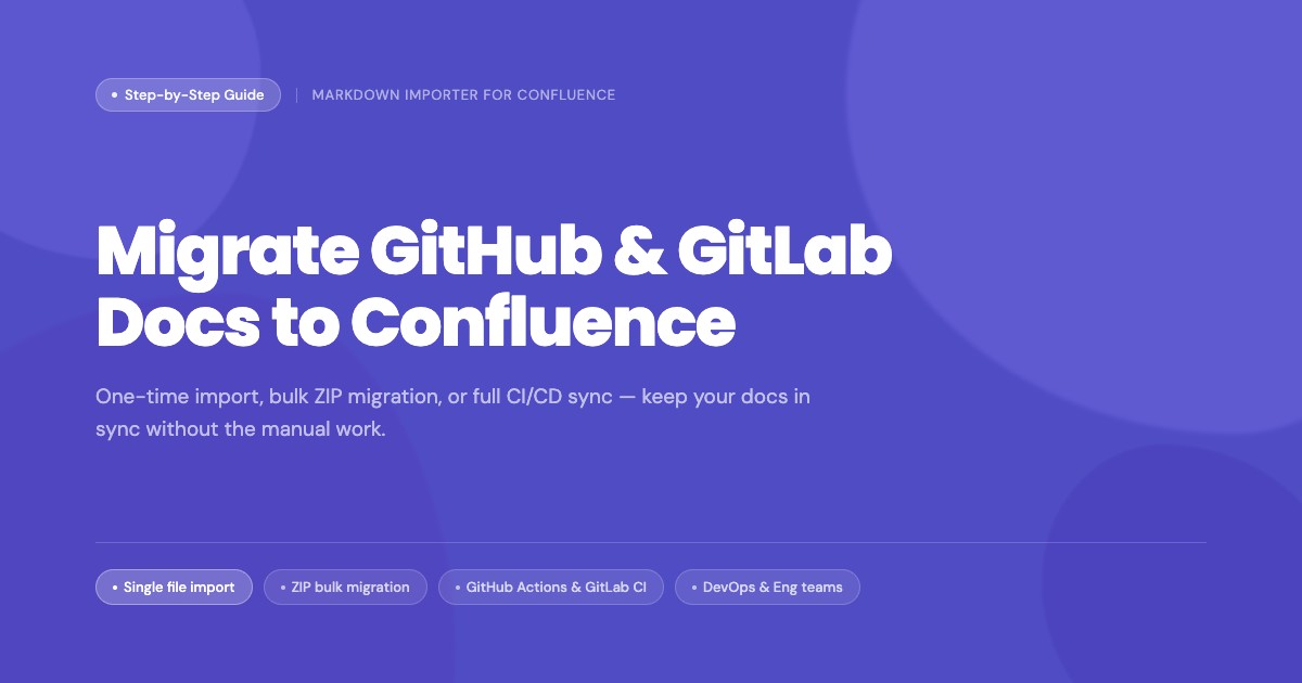 How to Migrate Your GitHub or GitLab Docs to Confluence (Step-by-Step)
