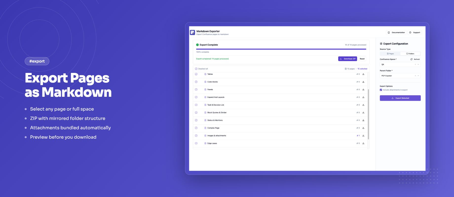 Markdown Exporter for Confluence