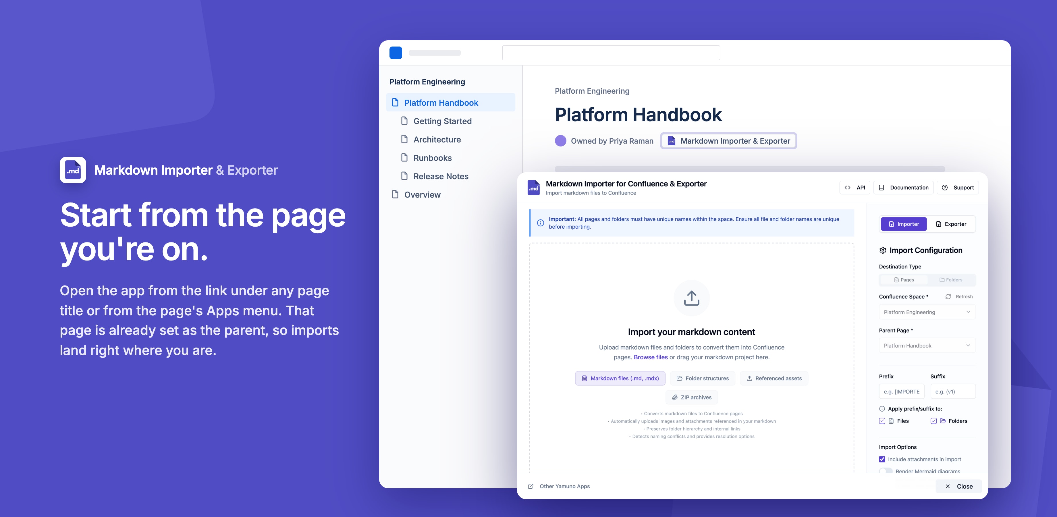 Open the app from any page