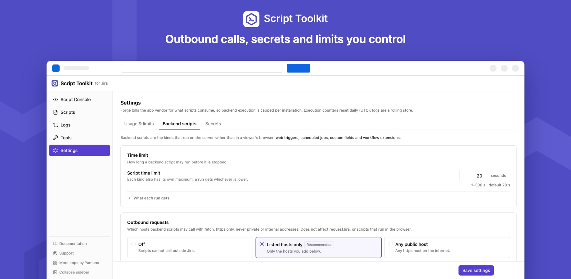 Time limit and outbound requests